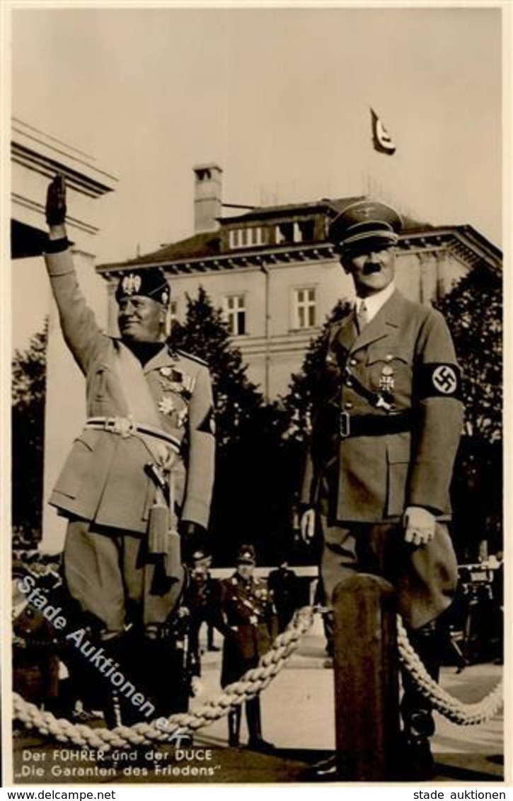 Mussolini WK II Hitler PH M 6 Foto AK I-II - Guerre 1939-45