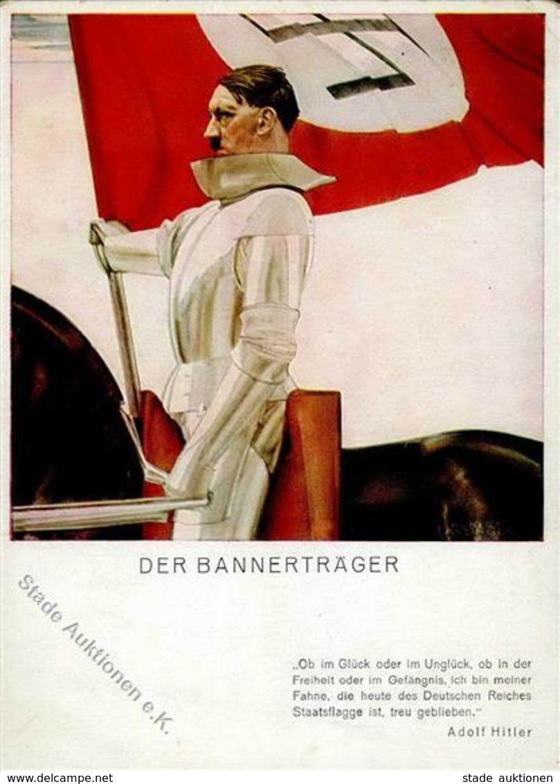 Hitler Der Bannerträger WK II Sign. Lanzinger, H. I-II (Stauchung) - Guerre 1939-45