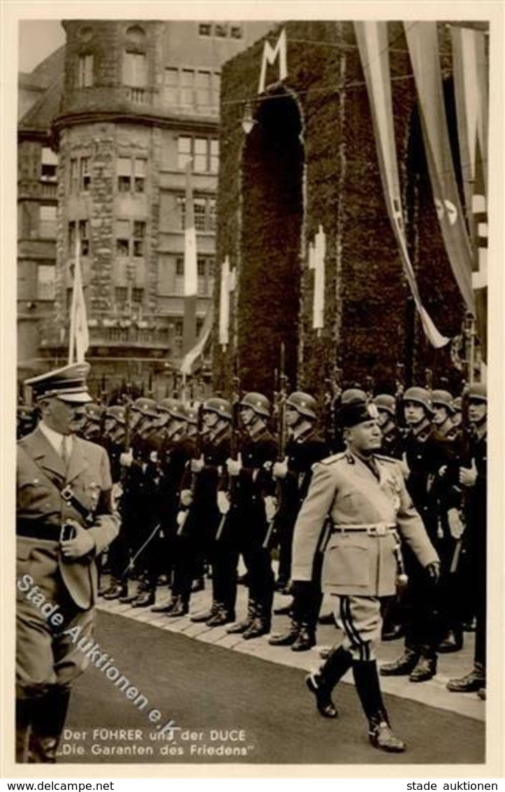 Hitler Mussolini WK II PH M 12  Foto AK I-II - Guerre 1939-45