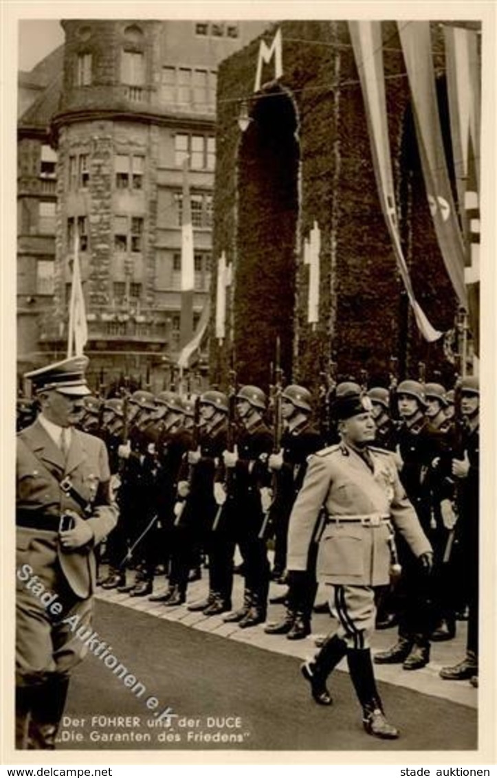 Hitler Mussolini WK II PH M 12  Foto AK I-II - War 1939-45