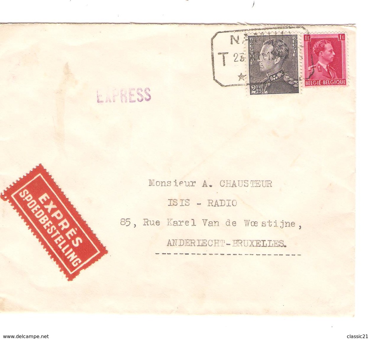 2644/ TP 528-529 Poortman S/L.Exprès C.T.T.Namur 1942 V.BXL - Cartas & Documentos