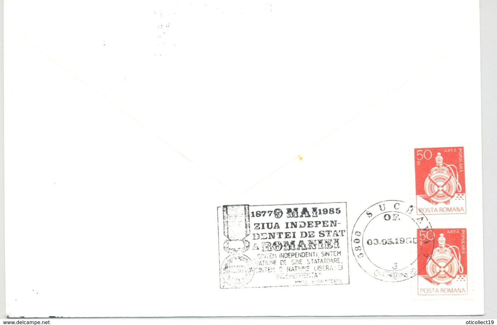 ROMANIAN STATE INDEPENDENCE ANNIVERSARY, SPECIAL POSTMARK ON COVER, POTTERY STAMP, 1985, ROMANIA - Cartas & Documentos