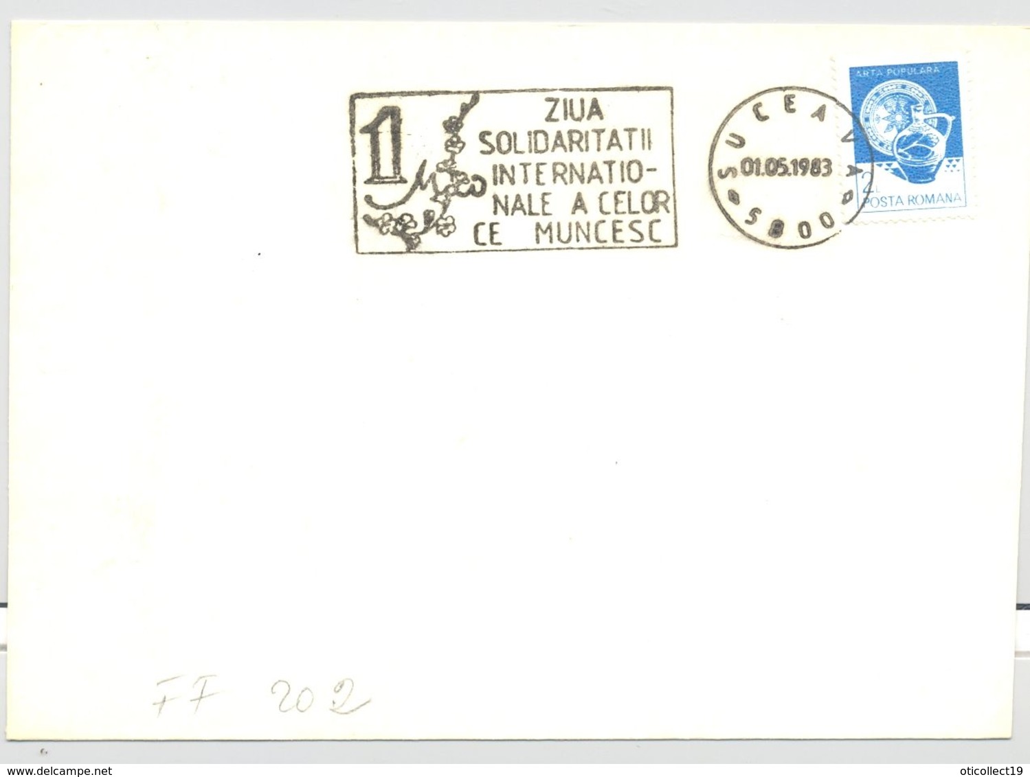 INTERNATIONAL WORKER'S DAY, SPECIAL POSTMARK ON COVER, POTTERY STAMP, 1983, ROMANIA - Storia Postale