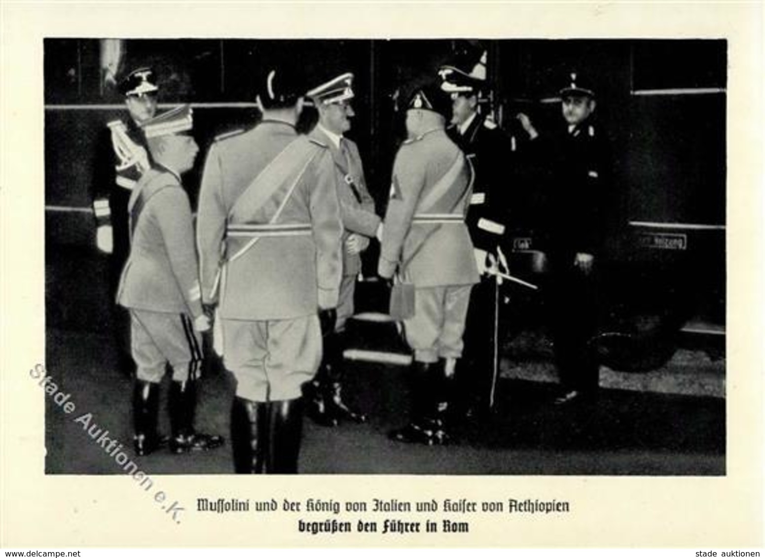 Hitler WK II Mussolini U. Der König Von Italien Foto AK I-II - Weltkrieg 1939-45