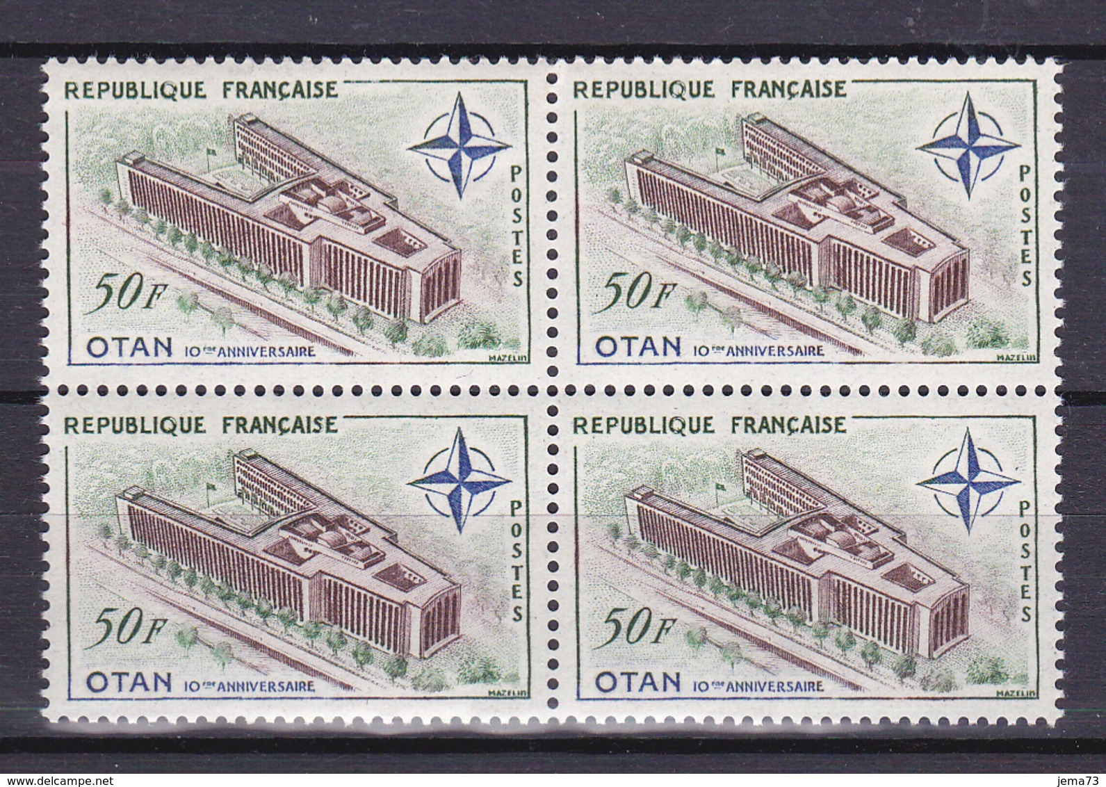 N° 1228 10ème Anniversaire De L'O.T.A.N. :Un  Bloc De 4 Timbres Neuf Impeccable Sans Charnière - Neufs