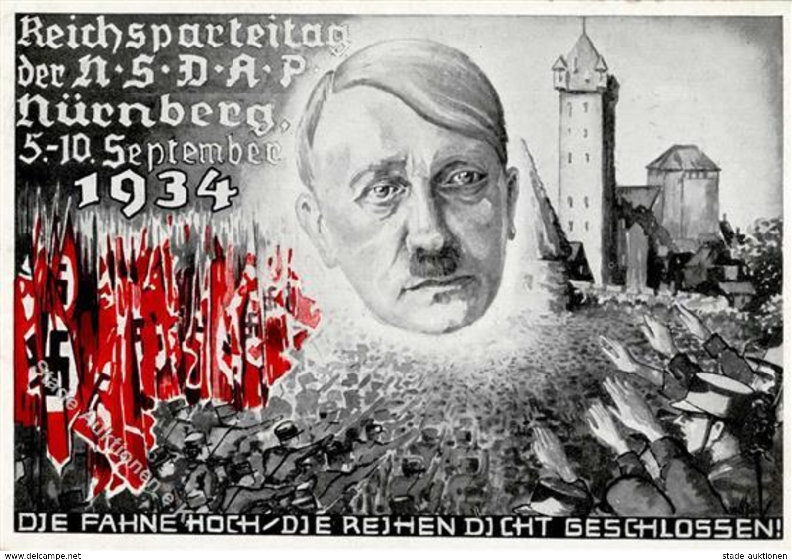 Reichsparteitag Nürnberg (8500) 1934 Hitler I-II (kleiner Eckbug) - War 1939-45