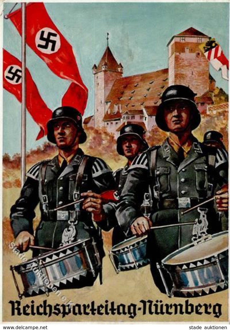 Reichsparteitag Nürnberg (8500) 1936 Trommler Künstler-Karte I-II (Klebereste RS, Abschürfung) - Guerre 1939-45