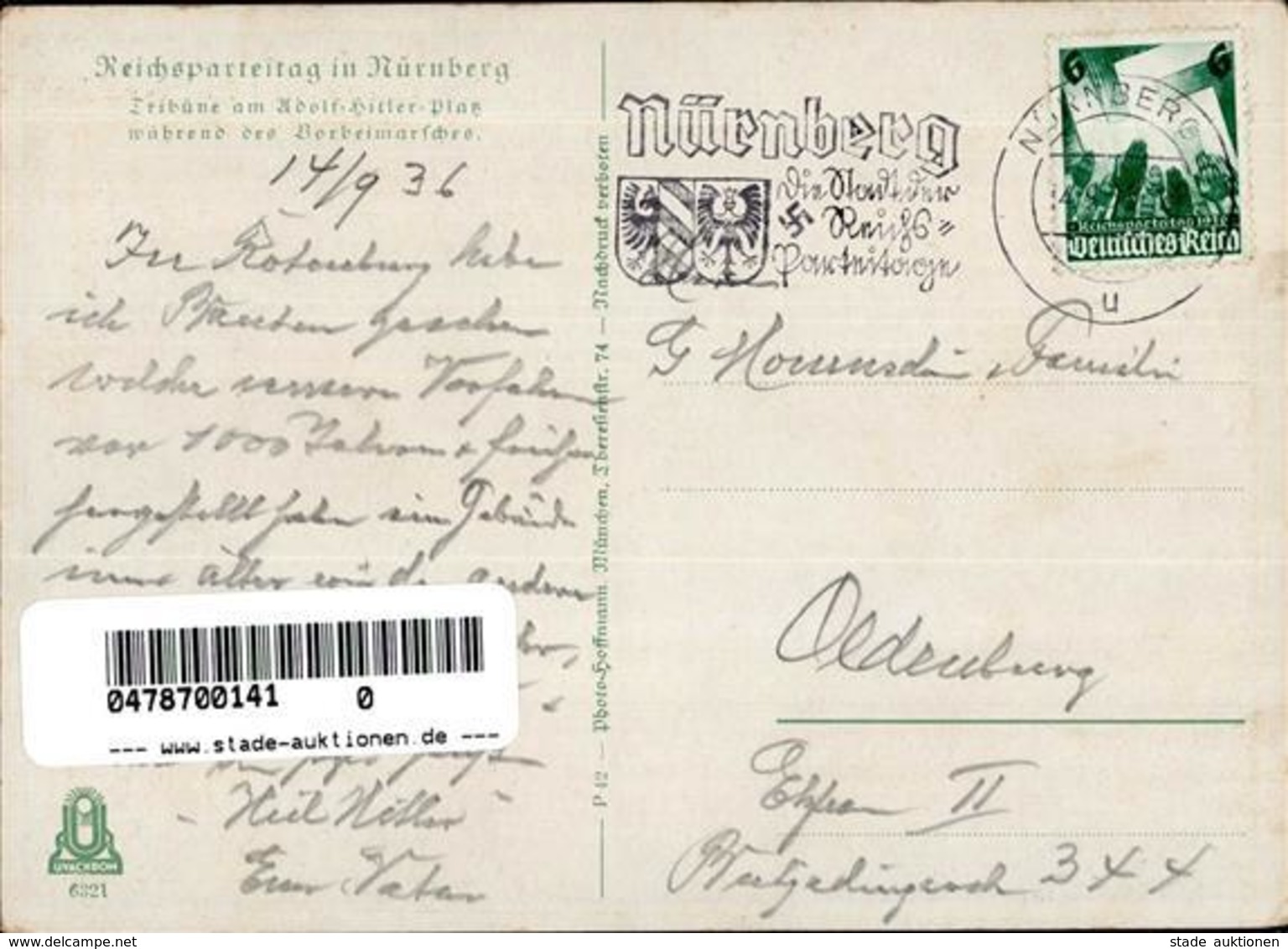 Reichsparteitag Nürnberg (8500) WK II 1936 I-II - War 1939-45