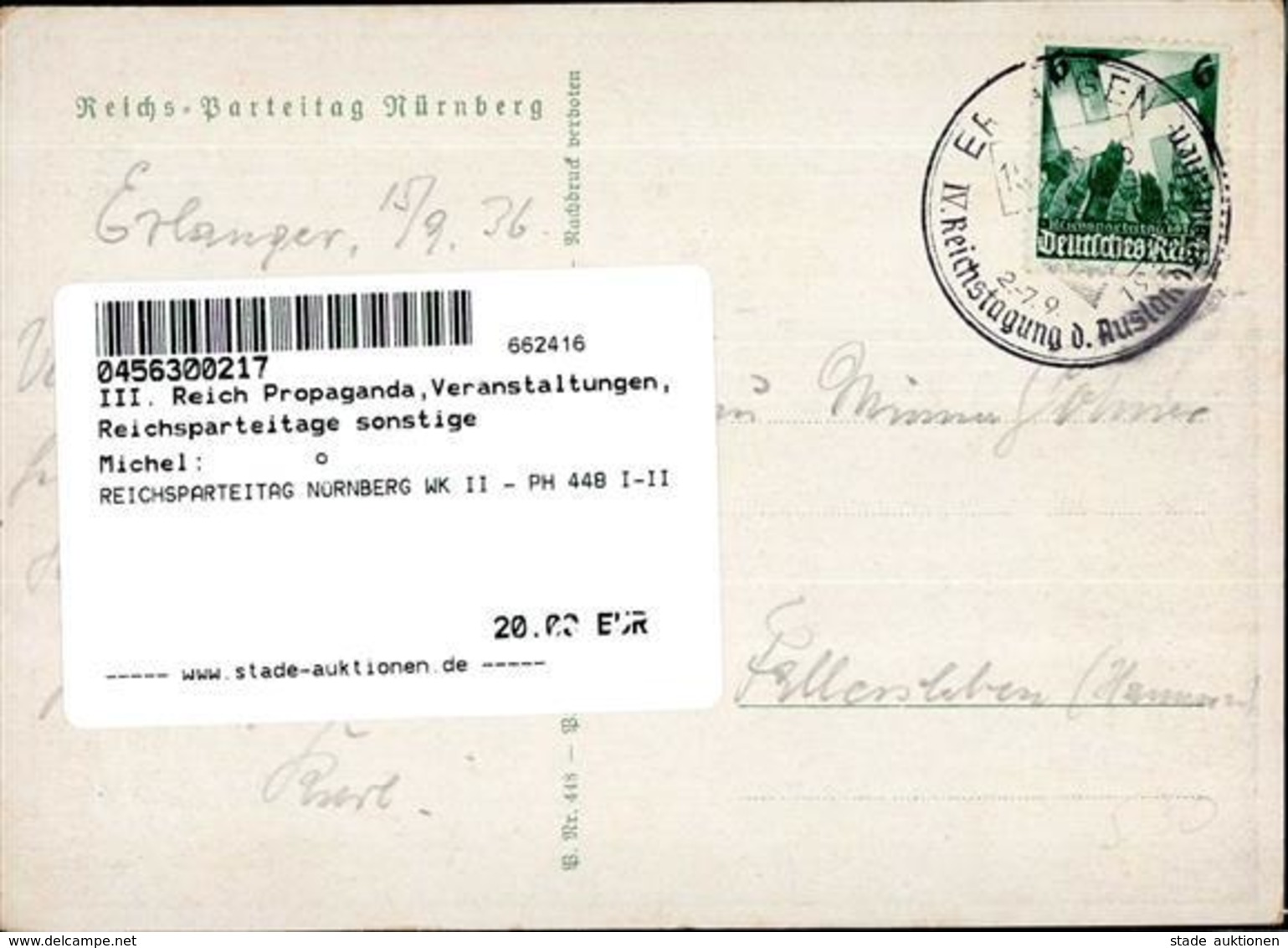 REICHSPARTEITAG NÜRNBERG WK II - PH 448 I-II - Oorlog 1939-45