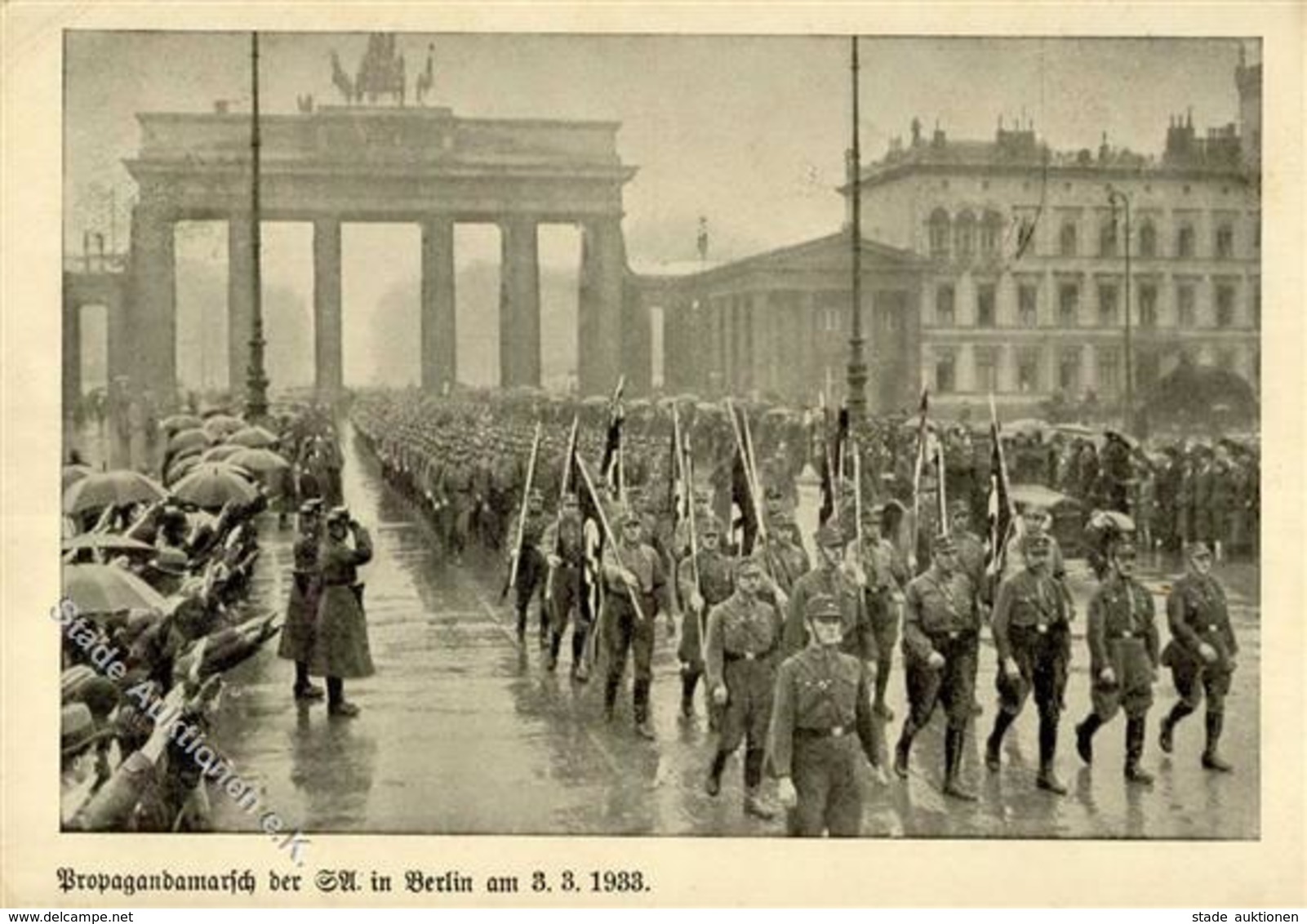 BERLIN WK II - Propagandamarsch Der SA In Berlin 3.3.1933 - Brandenburger Tor - Ecke Gestoßen! - Guerre 1939-45