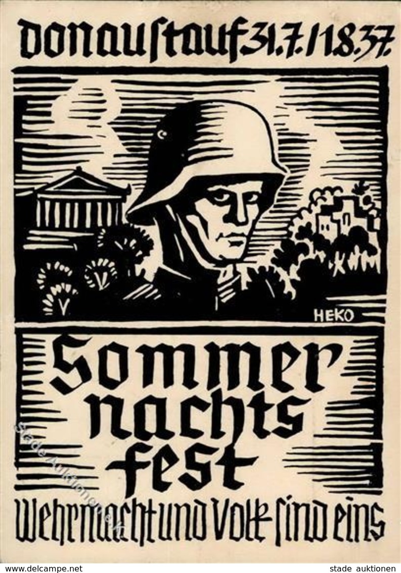 DONAUSTAUF WK II - Offiz. Festpostkarte WEHRMACHT-SOMMERNACHTSFEST UFFZ-KORPS Standort REGENSBURG 1937 Mit S-o I-II - Weltkrieg 1939-45