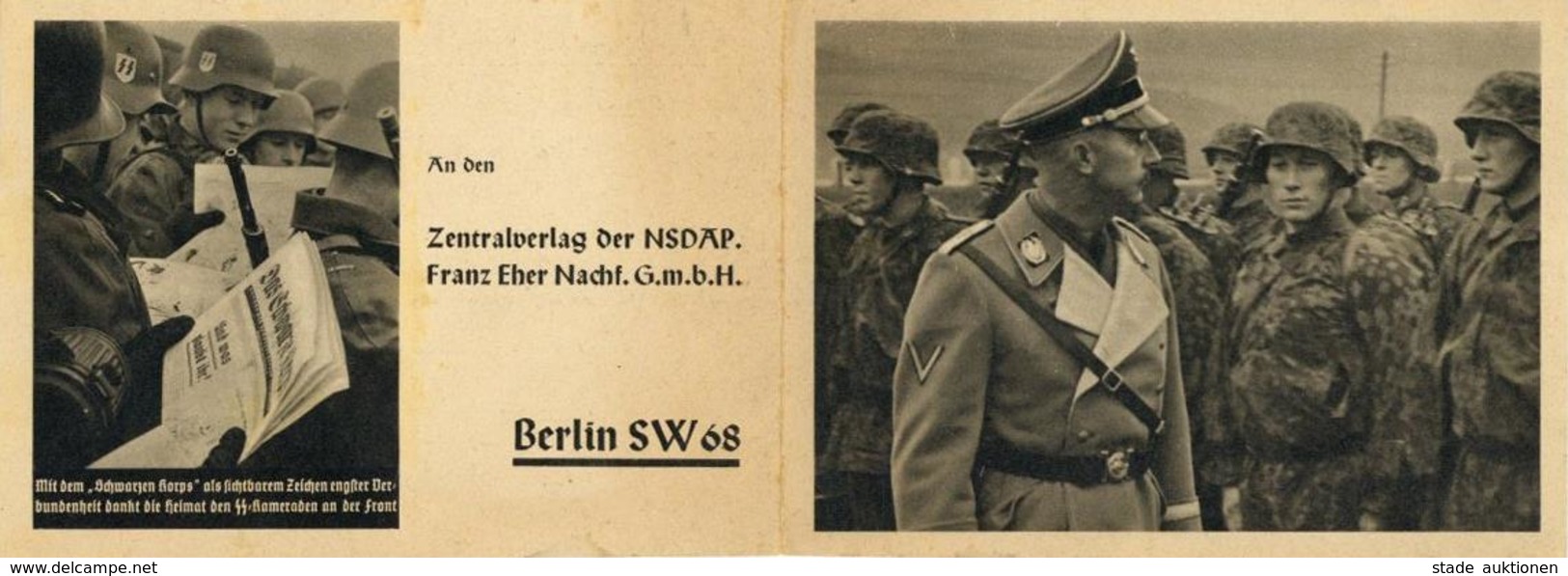 SS WK II - Klapp-SS-Bestell-Propagandakarte Für DAS SCHWARZE KORPS - SS-HIMMLER - I-II - War 1939-45