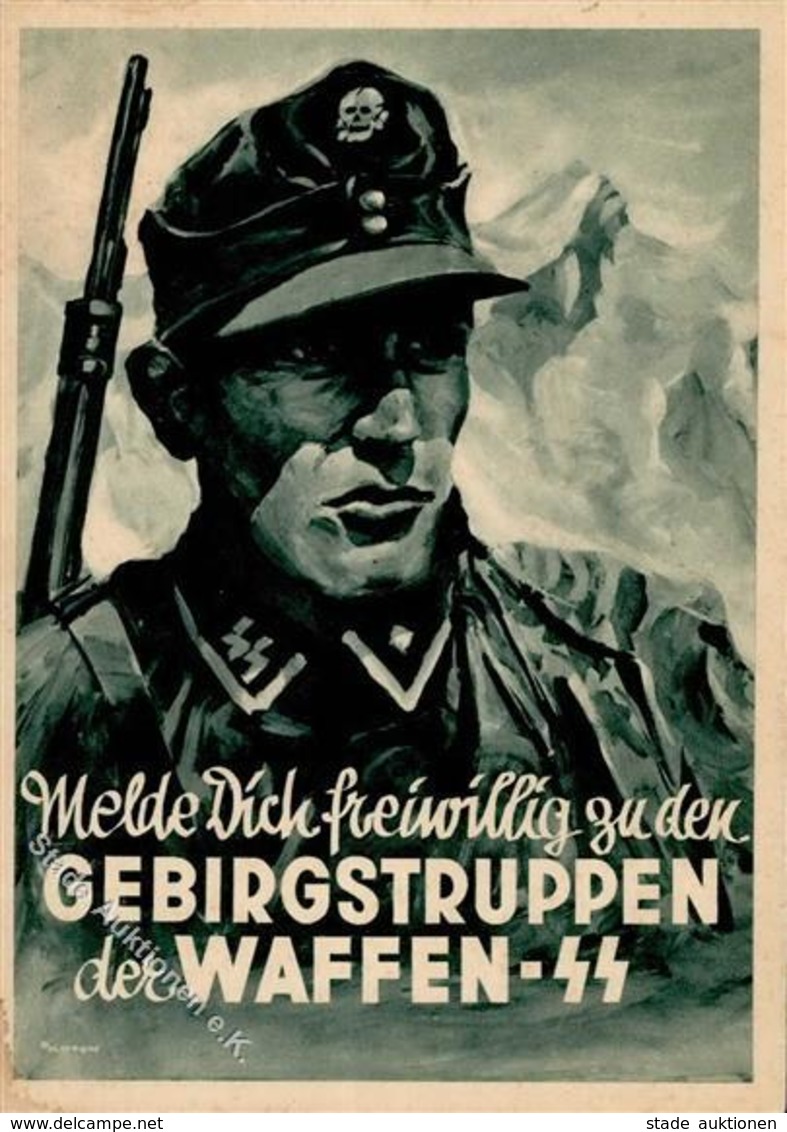 SS WK II - WAFFEN-SS-Prop-Ak -GEBIRGSTRUPPEN Der WAFFEN-SS-  Sign. Anton - Kl. Eckfleck I-II - Guerre 1939-45