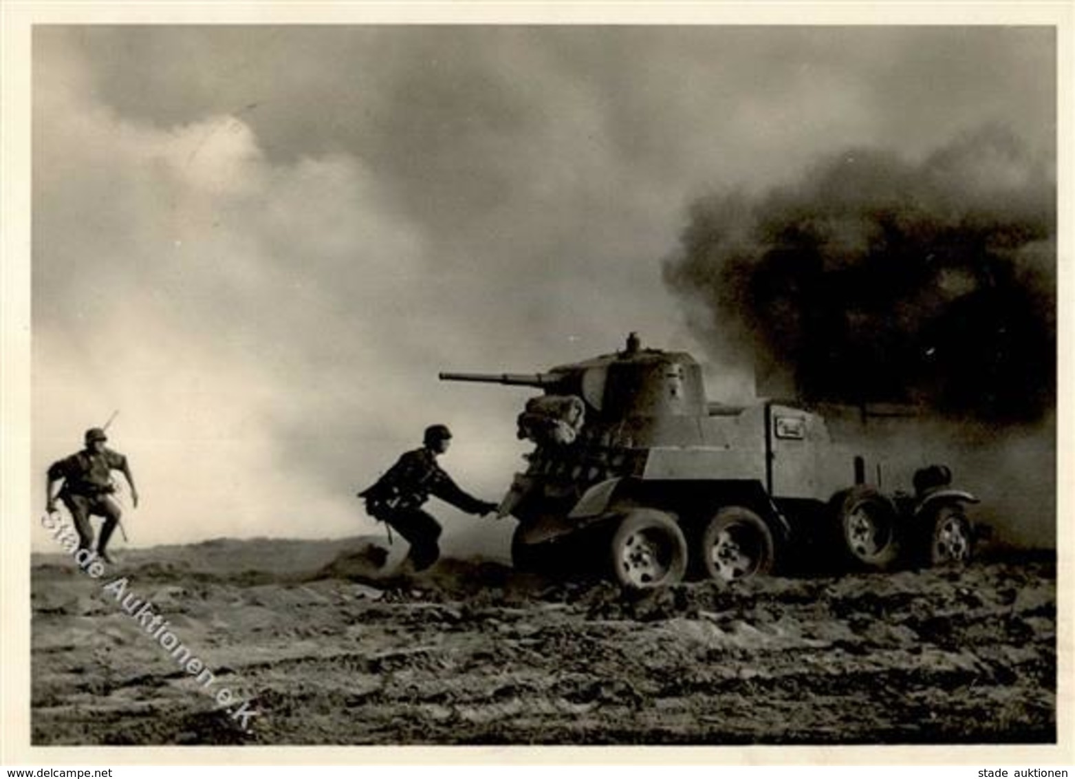 SS WK II Mann Gegen Sowjetpanzer Foto AK I-II - War 1939-45