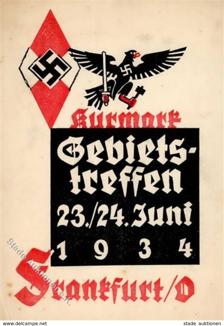 HJ WK II - KURMARK-HITLER-JUGEND-GEBIETSTREFFEN FRANKFURT,Oder 1934 - Ecke Gestoßen I-II - War 1939-45