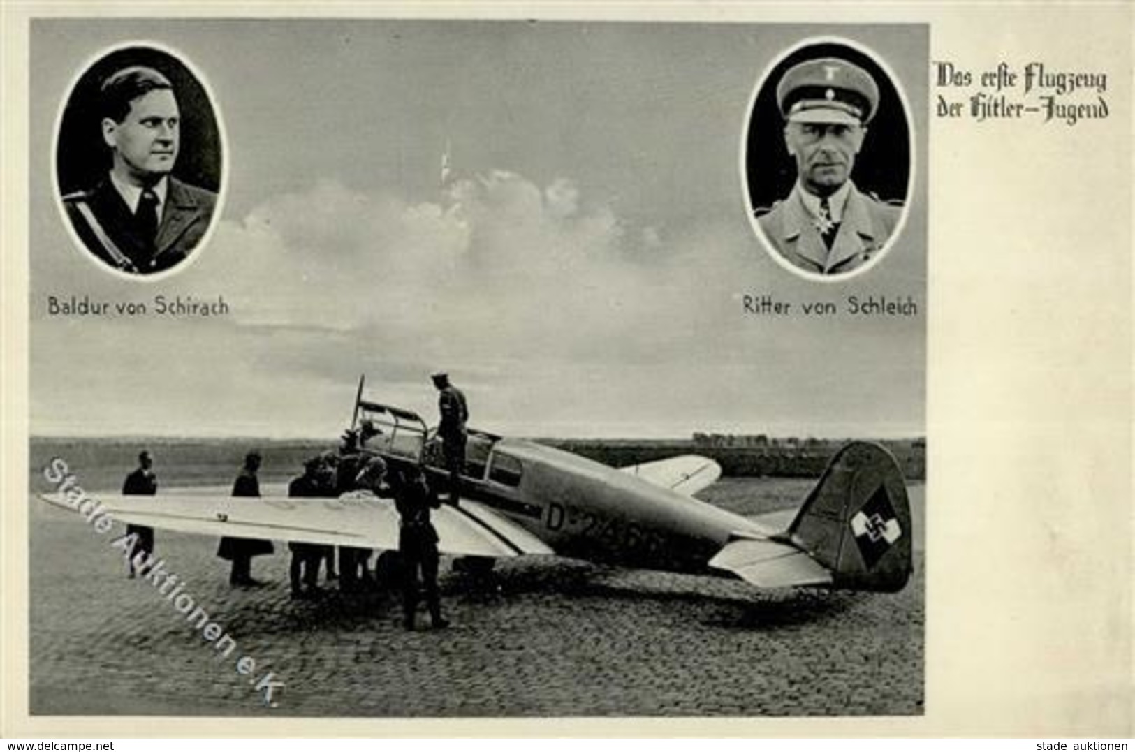 HJ WK II Das Erste Flugzeug Von Schirach U. Von Schleich I-II Aviation - Weltkrieg 1939-45