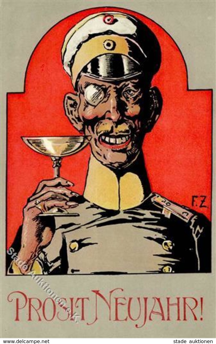 Militär Karikatur Neujahr Künstlerkarte I-II Bonne Annee - War 1939-45