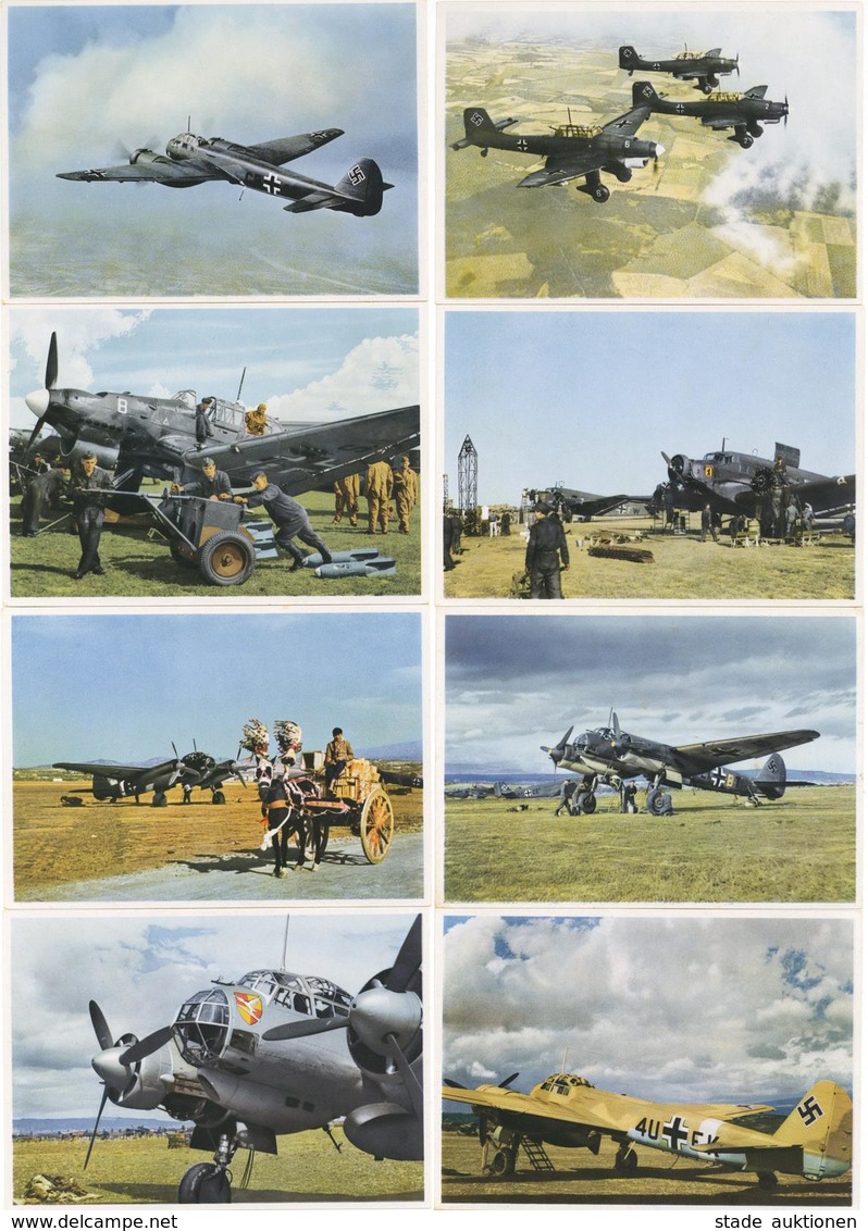 MILITÄR WK II - LUFTWAFFE - Kpl. 10er-Serie -JUNKERS - KAMPFLUGZEUGE SICHERN Den MITTELMEERRAUM I (dazu Umschlag Fleckig - Weltkrieg 1939-45