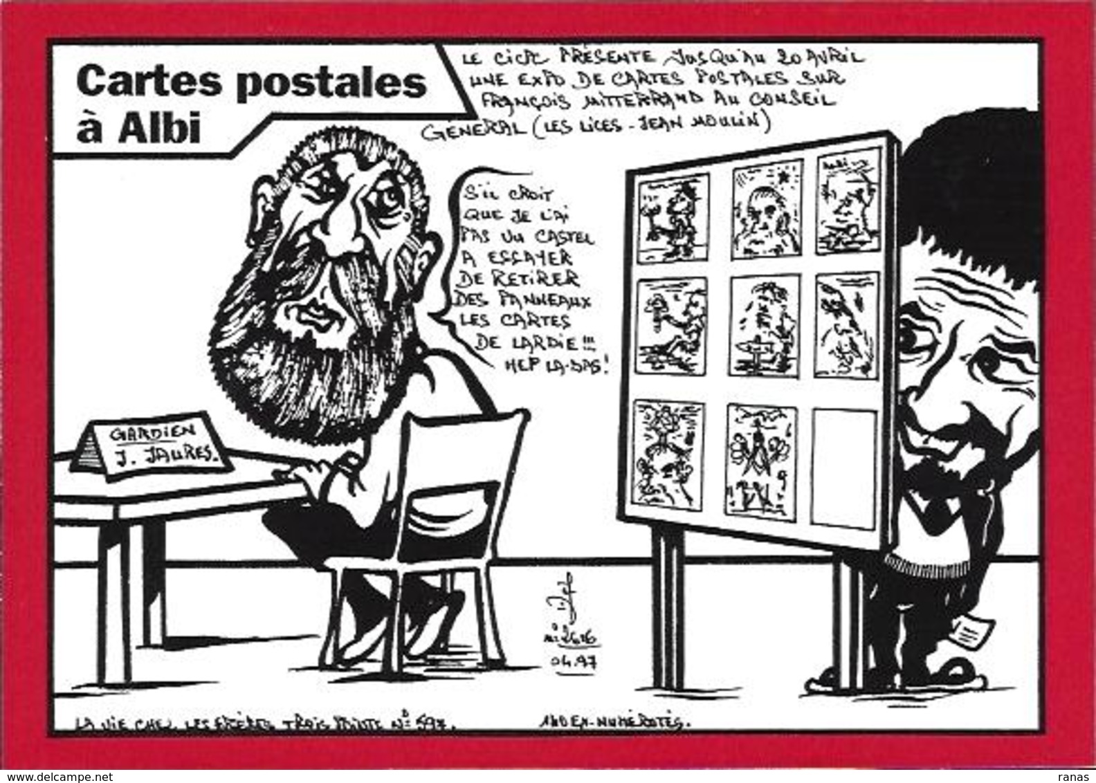 CPM Albi Jean Jaures Castel Satirique Caricature Tirage Limité En 140 Exemplaires Numérotés Signés - Albi