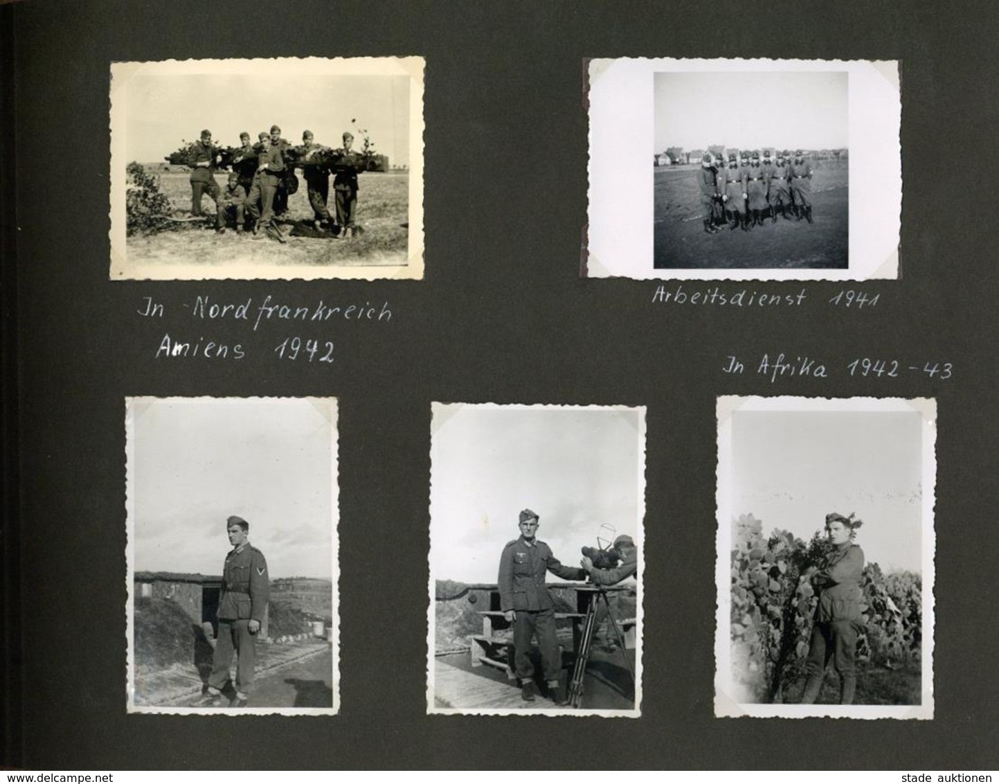 WK II Nachlass Mannheim  Album Mit Ca. 110 Fotos Div. Formate RAD, HJ U. Militär Dabei Zeugnisse Ahnenpass Und Belege Un - Guerre 1939-45