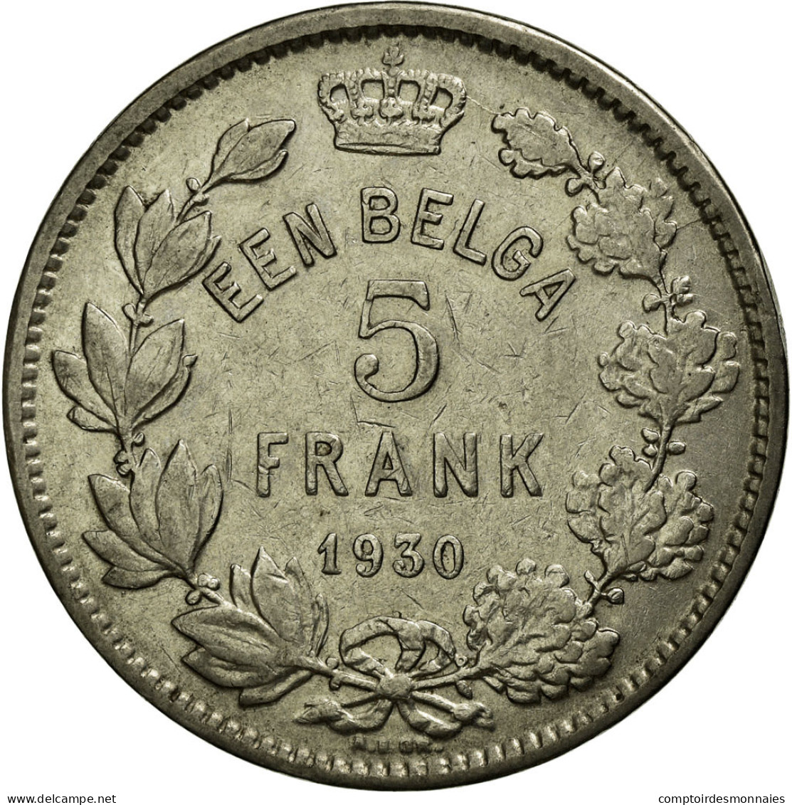 Monnaie, Belgique, 5 Francs, 5 Frank, 1930, TB+, Nickel, KM:98 - 5 Francs & 1 Belga