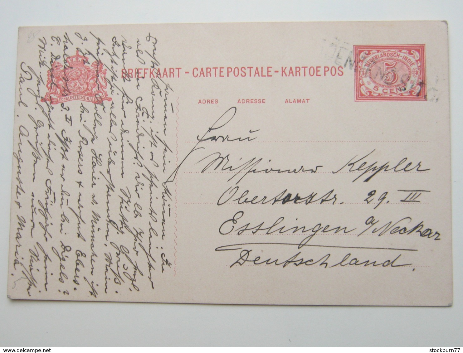 1910 ,    , Briefkaart - Indie Olandesi