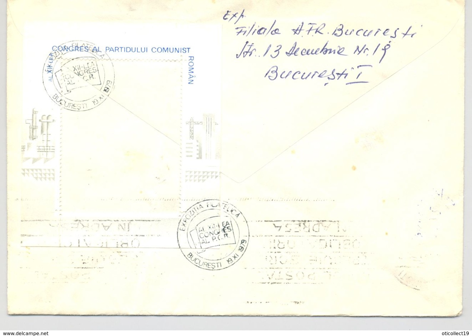 ROMANIAN COMMUNIST CONGRESS, REGISTERED SPECIAL COVER, 1979, ROMANIA - Covers & Documents