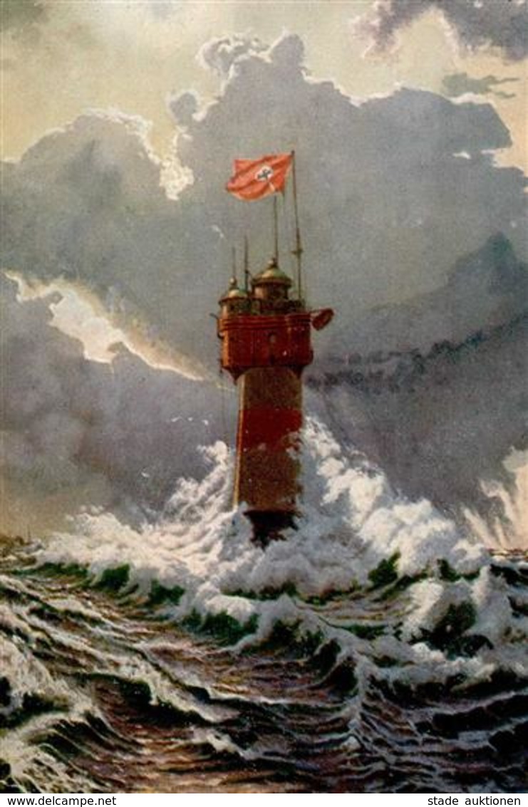 ROTHESANDLEUCHTTURM WK II - Das BANNER Mit Dem HAKENKREUZ - Sehr Frühe NS-Propagandakarte I-II - War 1939-45