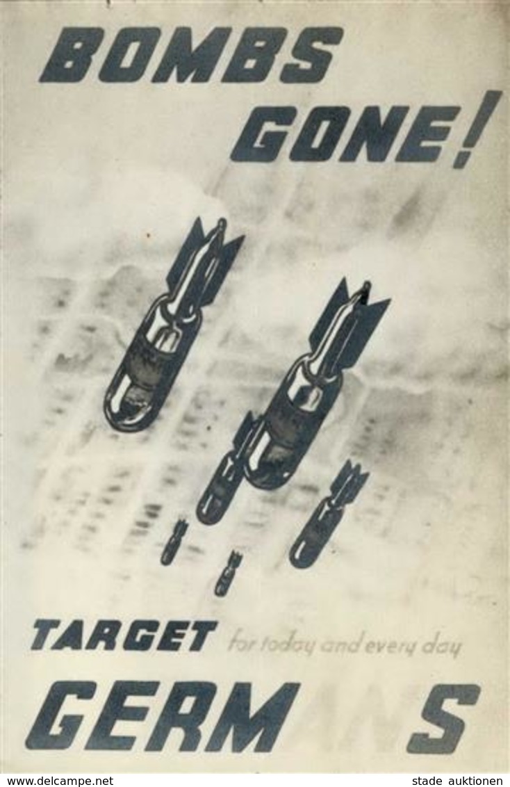 Antipropaganda WK II Bombs Gone Target Germans Flugblatt I-II - Guerre 1939-45