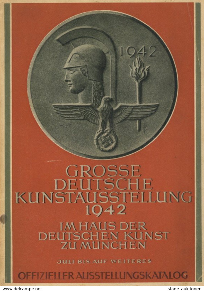 Buch WK II HDK Grosse Deutsche Kunstausstellung 1942 Ausstellungskatalog Verlag F. Bruckmann 89 Seiten Und 68 Abbildunge - Weltkrieg 1939-45