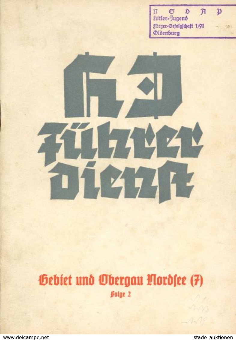 Buch WK II HJ Führer Dienst Gebiet Und Obergau Nordsee 1939 49 Seiten Einige Abbildungen II (fleckig) - Weltkrieg 1939-45