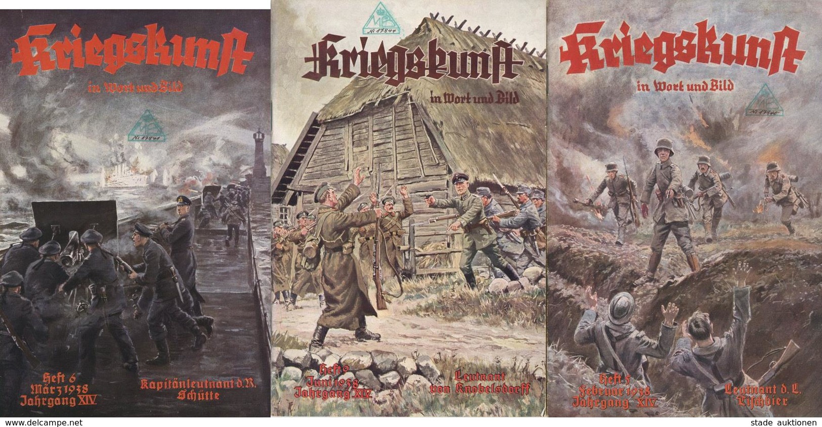 Buch WK II Kriegskunst In Wort Und Bild Lot Mit 7 Heften Verlag Offene Worte Viele Abbildungen II - Weltkrieg 1939-45