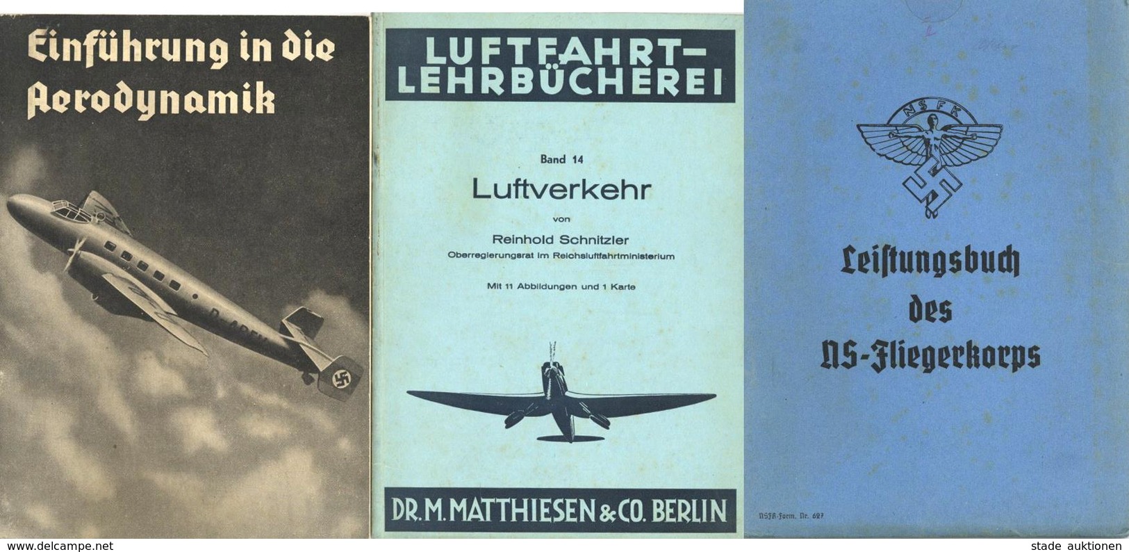 Buch WK II NS Fliegerkorps Lot Mit Schulungsmaterial U. A. Leistungsbuch Des NS Fliegerkorps Sowie 2 Weitere Lehrhefte U - Weltkrieg 1939-45