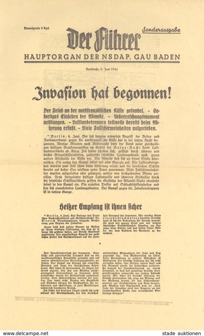 Buch WK II Sonderblatt Der Führer Hauptorgan Der NSDAP Gau Baden 1944 II - Guerra 1939-45