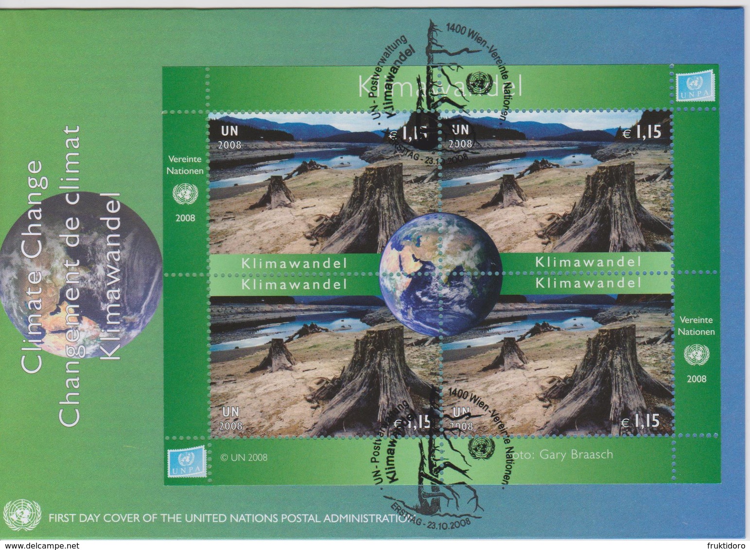 United Nations FDC Block 24 - Climate Change - Desertification - 2008 - Vienna - FDC