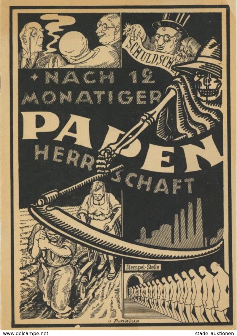 HEFT WK II - NACH 12 MONATIGER  PAPEN-HERRSCHAFT - 22 Seiten Mit 9 Teils Seltenen Propaganda-Zeichnungen V. PINKLUS Mit  - Guerra 1939-45