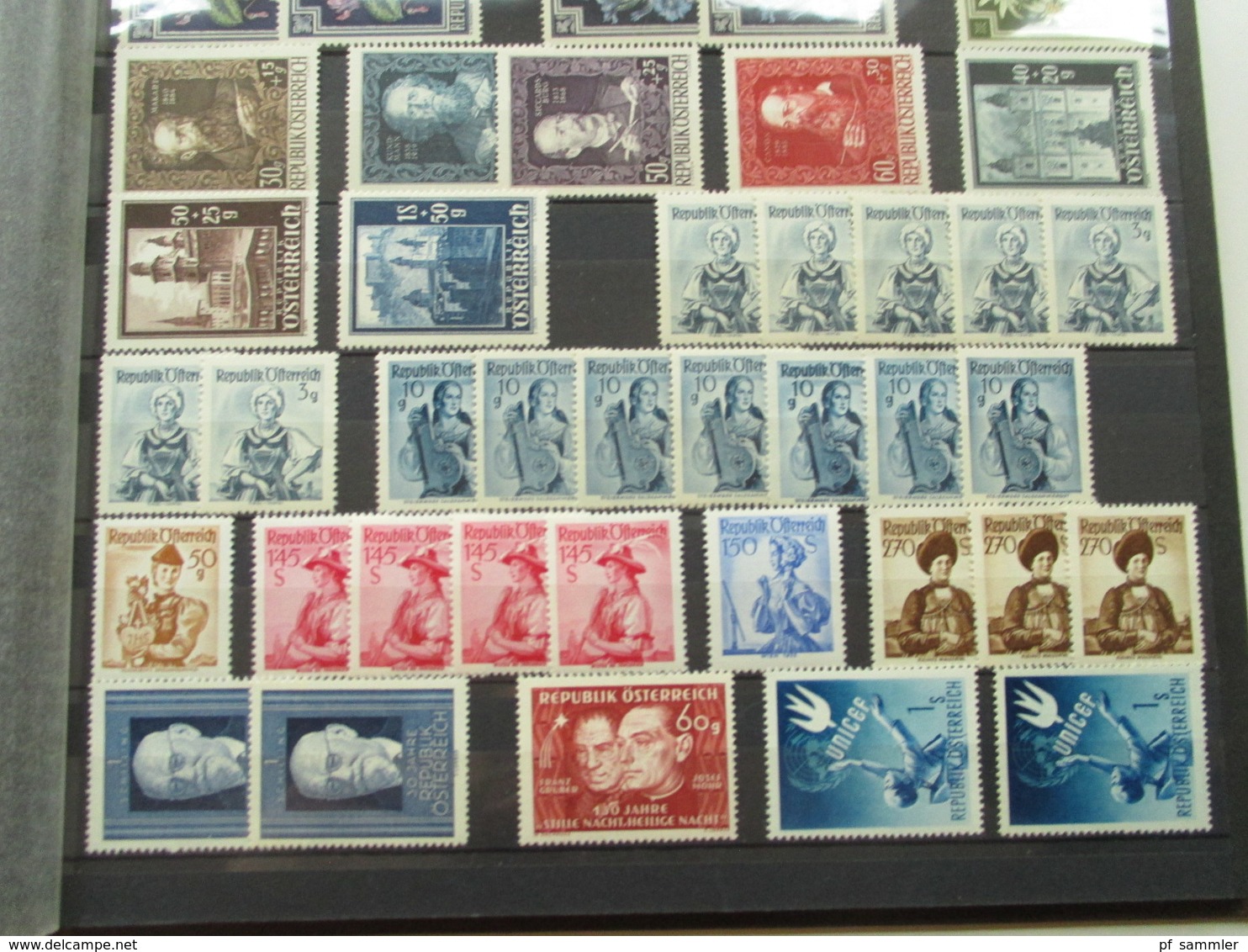 Österreich 1945 - 55 Sammlung mit vielen Marken und Sätzen! ** / postfrisch! teils 2 fach!!! ordentlicher KW.