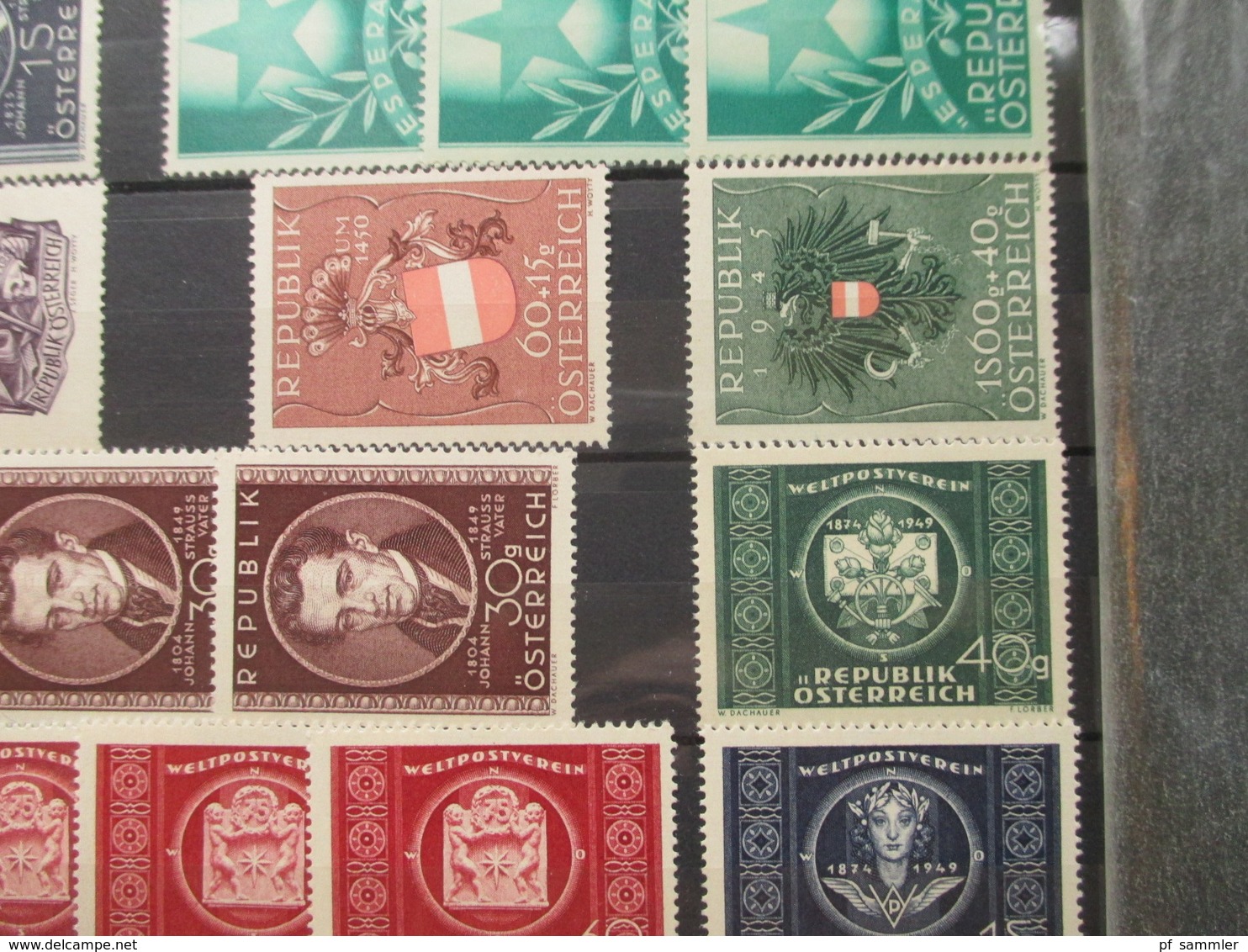 Österreich 1945 - 55 Sammlung mit vielen Marken und Sätzen! ** / postfrisch! teils 2 fach!!! ordentlicher KW.