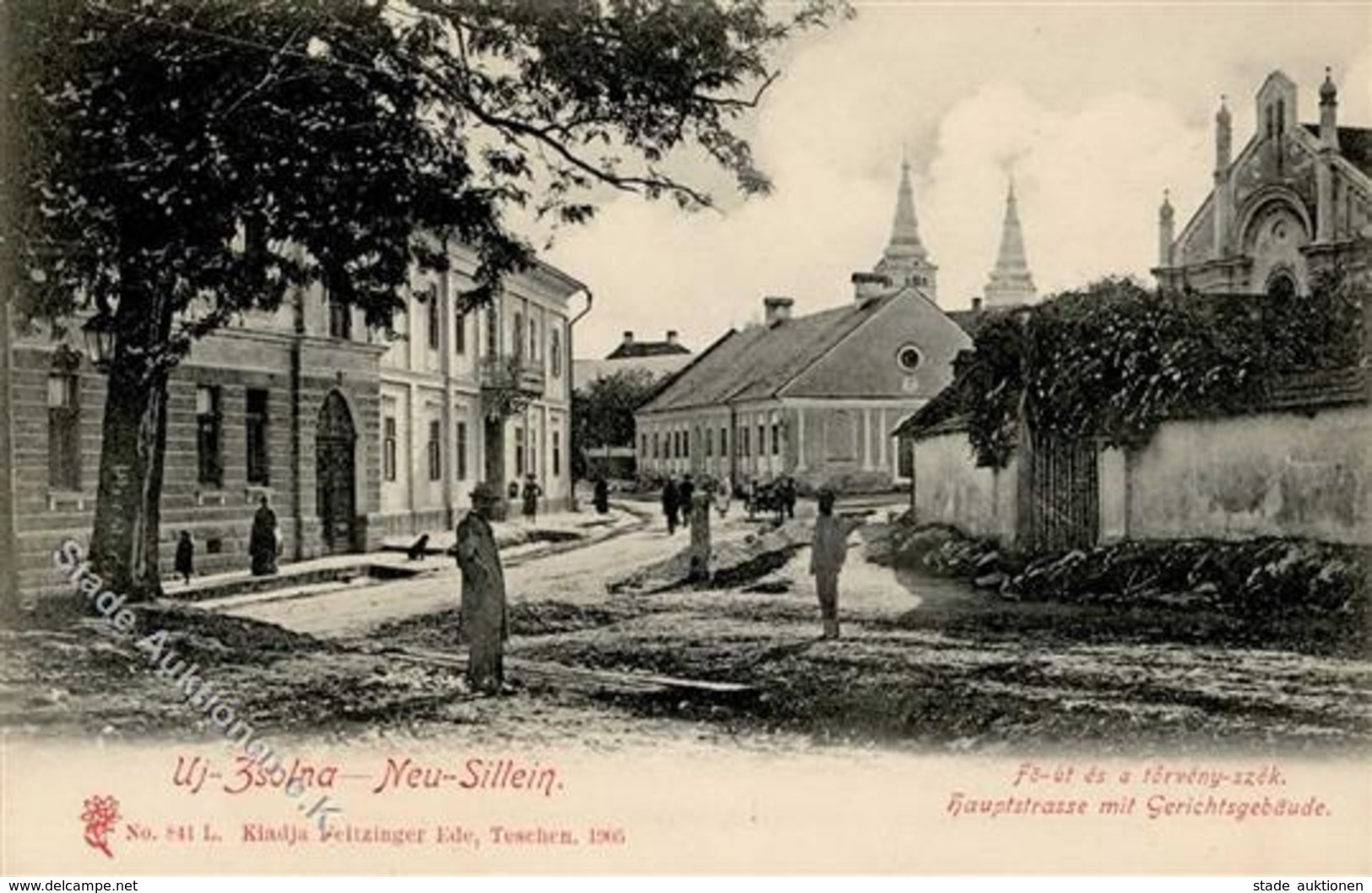Synagoge NEU-SILLEIN,Slovakei - Hauptstrasse Mit Synagoge I Synagogue - Judaika