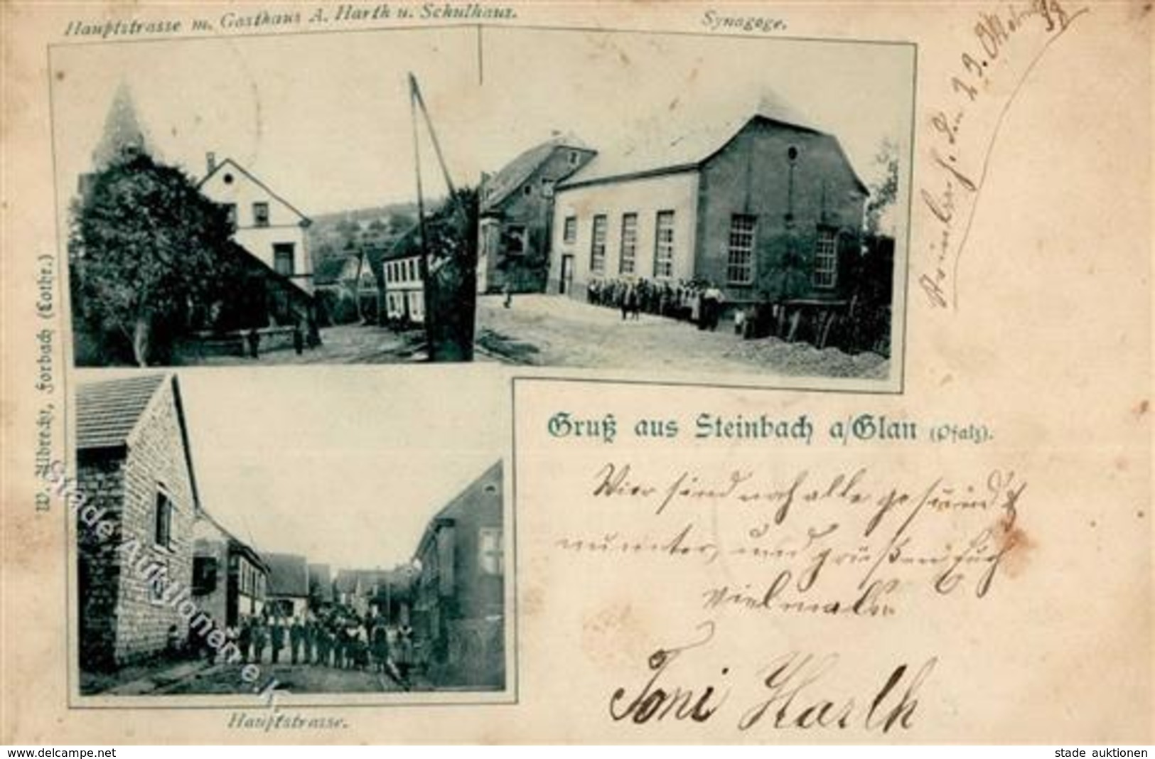 Synagoge STEINBACH A.Glan,Pfalz - Mit Synagoge, Marke Entfernt II Synagogue - Judaika