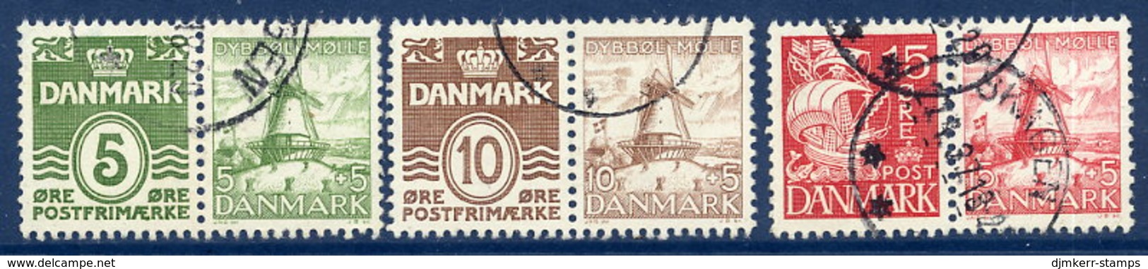 DENMARK 1937 Hanssen Fund Set Of 3 Se-tenant Pairs, Used. - Used Stamps