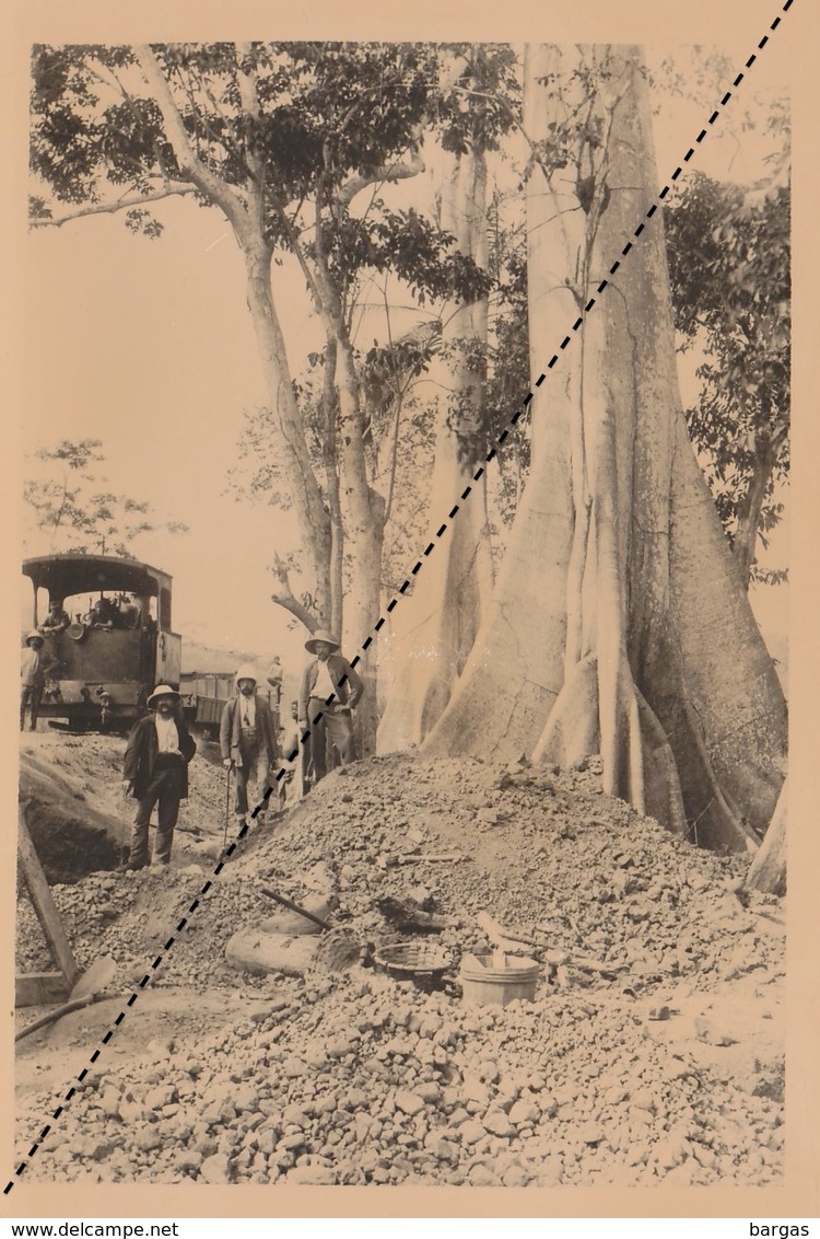 Photo Congo Afrique Chemins De Fer Train La Ligne Au Kilomètre 41 Faux Cotonnier - Afrika