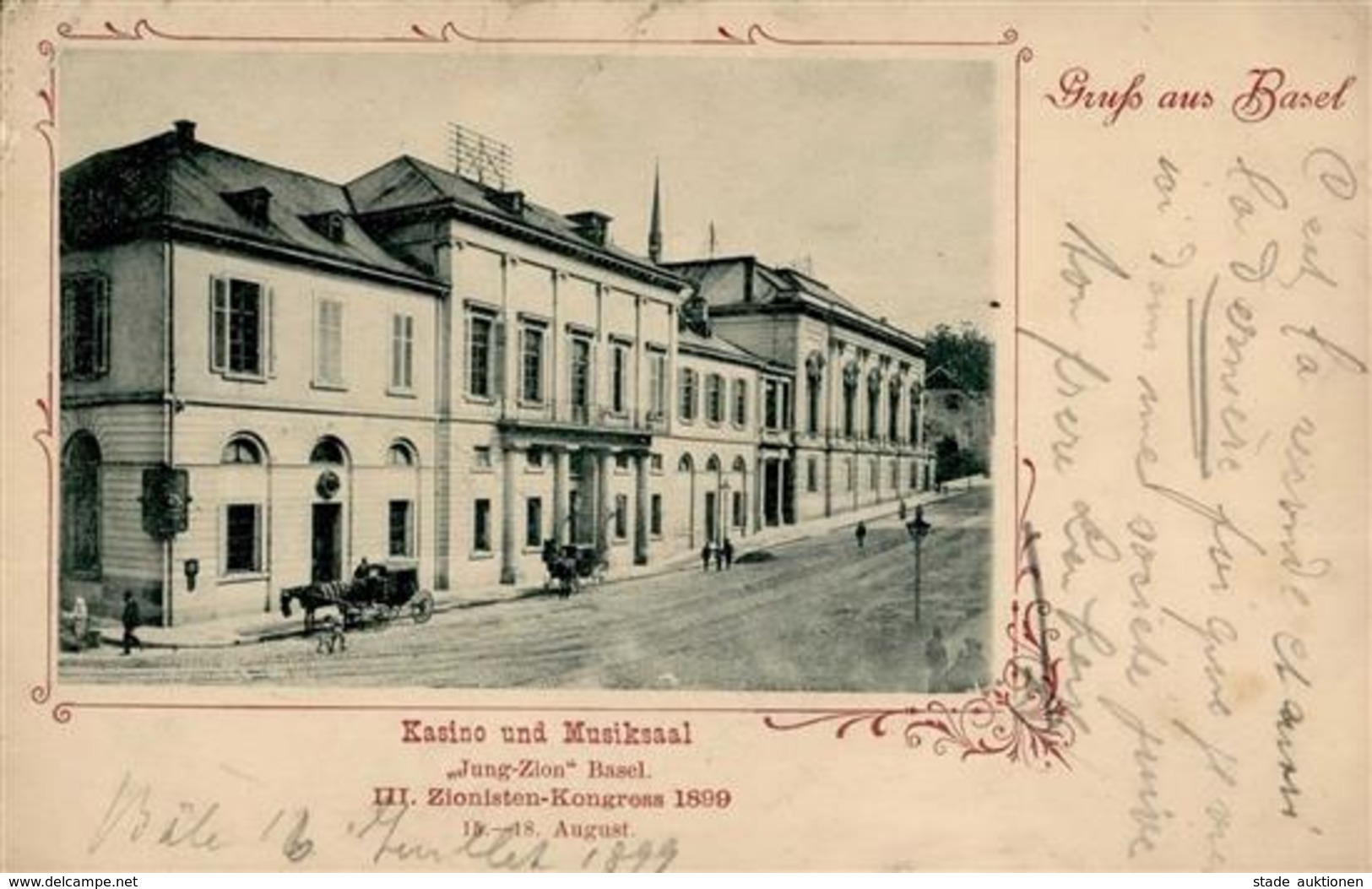 Judaika - 3.ZIONISTEN-KONGRESS BASEL 1899 - Kasino Und Musiksaal - Obere Linke Ecke Gestoßen II Judaisme - Jodendom