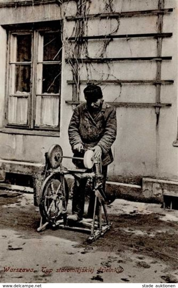 Judaika - Jude TYPEN Von WARSCHAU - SCHERENSCHLEIFER I Judaisme - Jewish