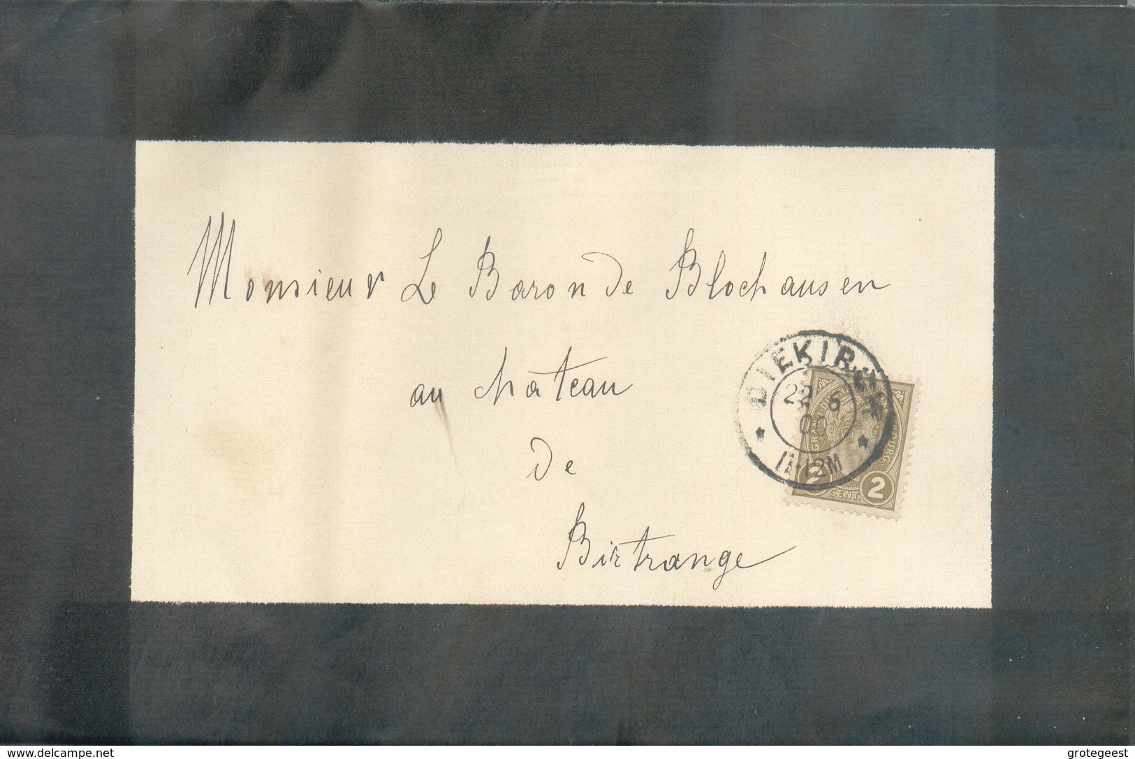 2c. ADOLPHE Obl. Dc DIEKIRCH Sur Faire-part De Deuil (NICOLAS REDING) Le 22-6-1900 Vers Bitrange (ex-KIPPENHOF). - 13491 - 1895 Adolphe De Profil