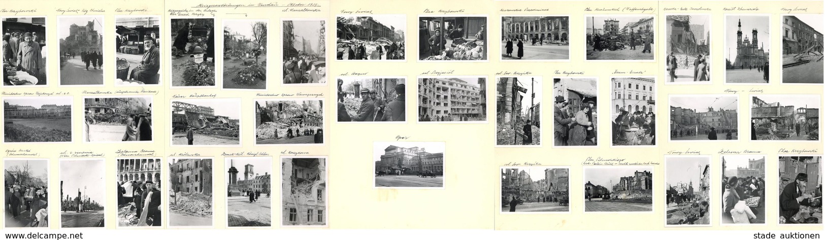 Judaika WK II Schlacht Um Warschau 1939 Lot Mit 36 Fotos Ca. 9 X 6 Cm Mit Div. Jüdischen Typen I-II Judaisme - Jewish