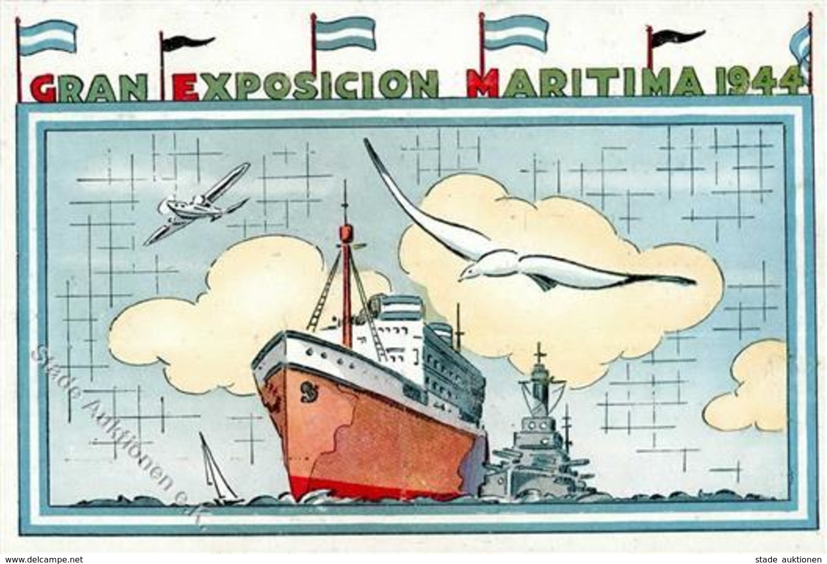 Marine Buenos Aires Argentinien Gran Exposicion Maritima Künstlerkarte I-II - Marines