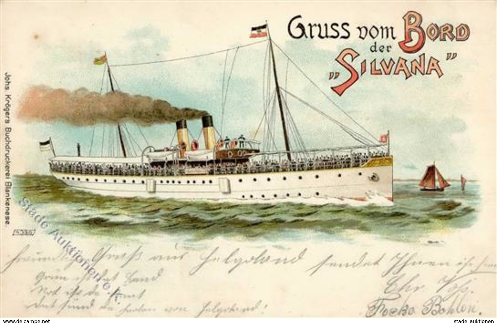 Marine Schnelldampfer Silvana 1899 Mit Bord-Stempel I-II - Marines