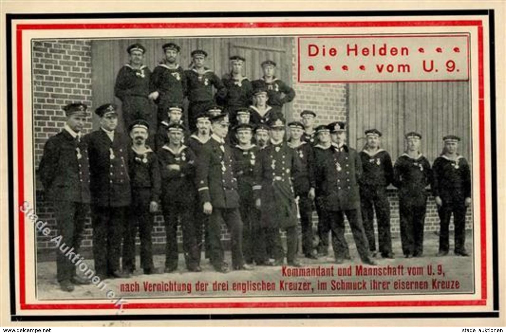 U-Boot Kommandant Und Mannschaft Vom U 9  I-II - Other & Unclassified
