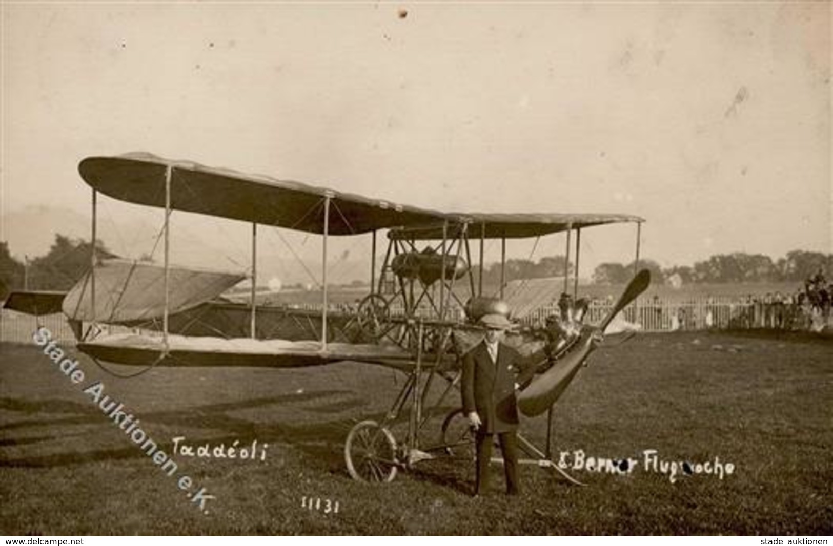 Flugzeug Vor 1945 Taddeoli Flugwoche Bern Foto AK 1910 I-II (Reißnagelloch) Aviation - Sonstige & Ohne Zuordnung